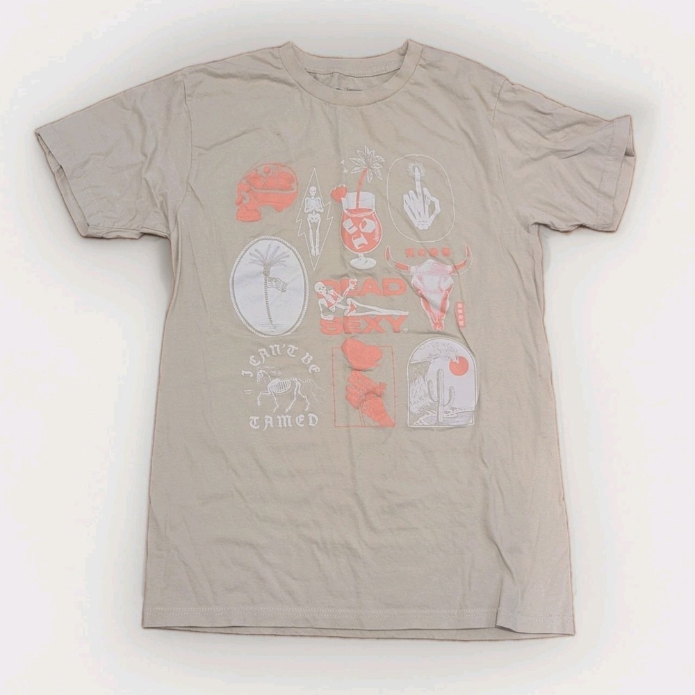Dead Sexy Graphic Tee Chomp Flash Sheet Skeleton Skull T-Shirt Medium Tattoo